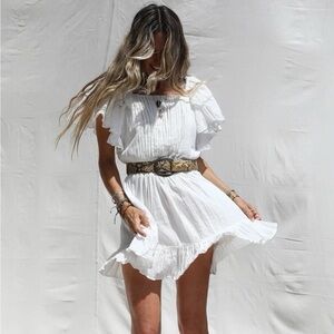 JEN’S PIRATE BOOTY Evolution Mini Dress Cotton Jibarita White Ruffle Dress